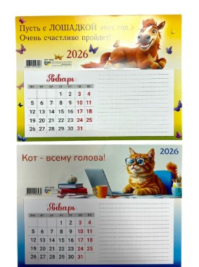 Календарь с блоком для записей магнитный 2027, дизайн ассорти, КВ-9980/9975/9981/9977/9979
