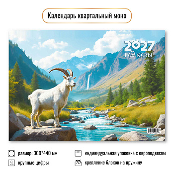 Календарь одноблочный 2027, Символ года, 300×440 мм., 10037