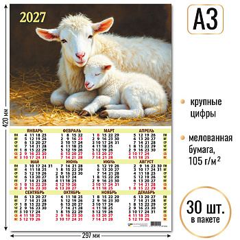 Календарь листовой А3 2027, Символ года, 10110